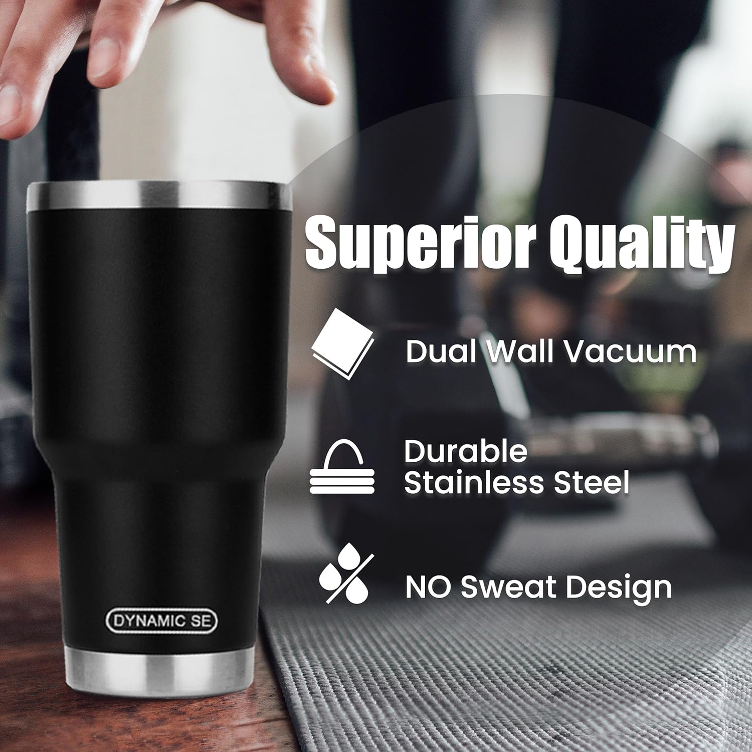 30 oz Black Stainless Steel Tumbler