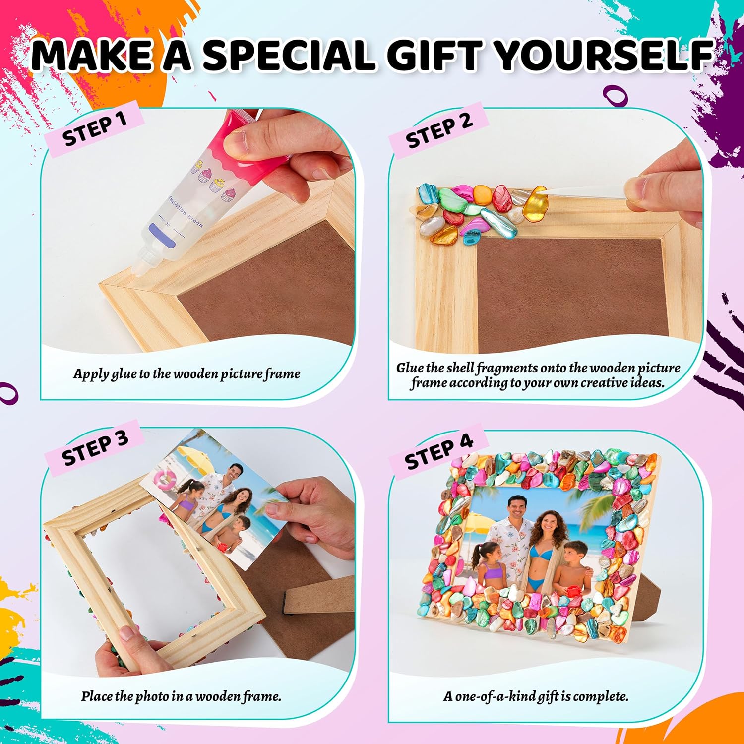 Mosaic Photo Frame Craft Kit – Handmade Gift for Kids 6–12