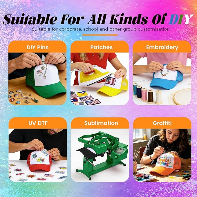 40-Pack Colorful Blank Trucker Hats for Sublimation – Adjustable Mesh Snapback Caps