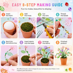 Beaded Plant Kit for Fridge with Crystal Beads and Instruction