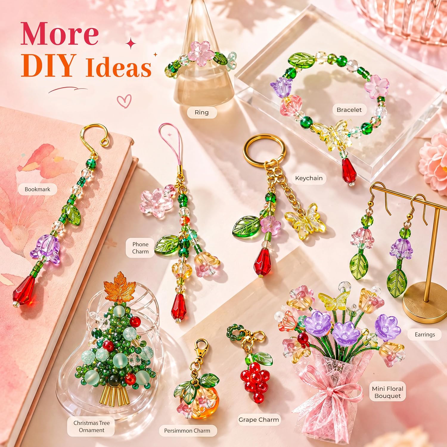Beaded Plant Kit for Fridge with Crystal Beads and Instruction