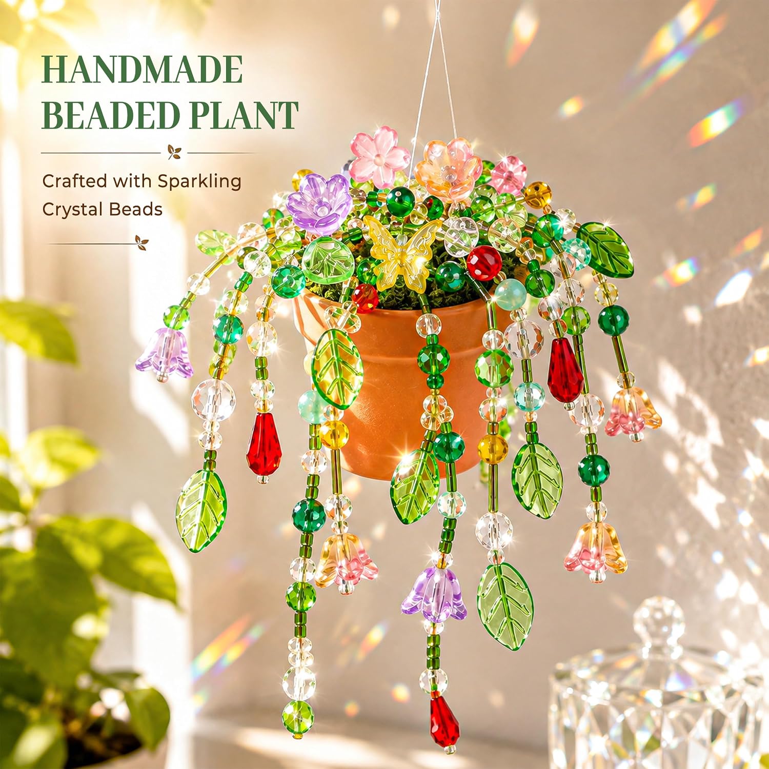 Beaded Plant Kit for Fridge with Crystal Beads and Instruction