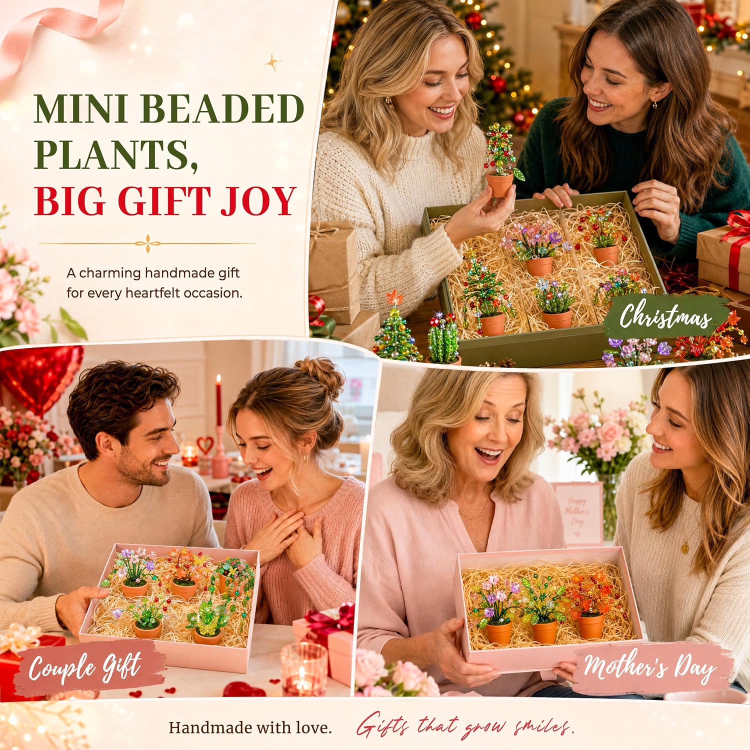 Beaded Plant Kit for Fridge with Crystal Beads and Instruction