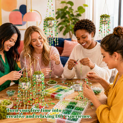 Beaded Plant Kit with Disco Flowerpot Crystal Beads and Instruction