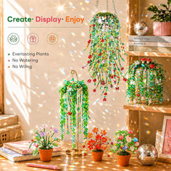 Beaded Plant Kit with Disco Flowerpot Crystal Beads and Instruction