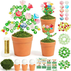 3 PCS Beaded Plant Kit with Glass Crystal Beads and Instruction