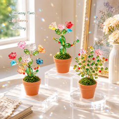 3 PCS Beaded Plant Kit with Glass Crystal Beads and Instruction