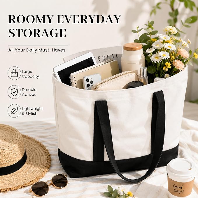 10 Pack Large Canvas Tote Bags 18.5 x 15 x 5.5 in Long Handle