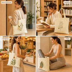 20 Pack Canvas Tote Bags Bulk – 13 x 15 Inch, Natural