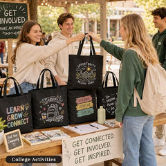 20 Pack Canvas Tote Bags Bulk – 13 x 15 Inch, Black