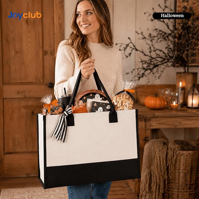 12 PCS Personalized Canvas Tote Bags Bulk with Makeup Bags