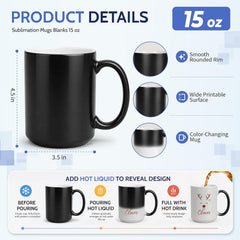 12 Pack 15 oz Color Changing Sublimation Mugs – Ceramic Blanks