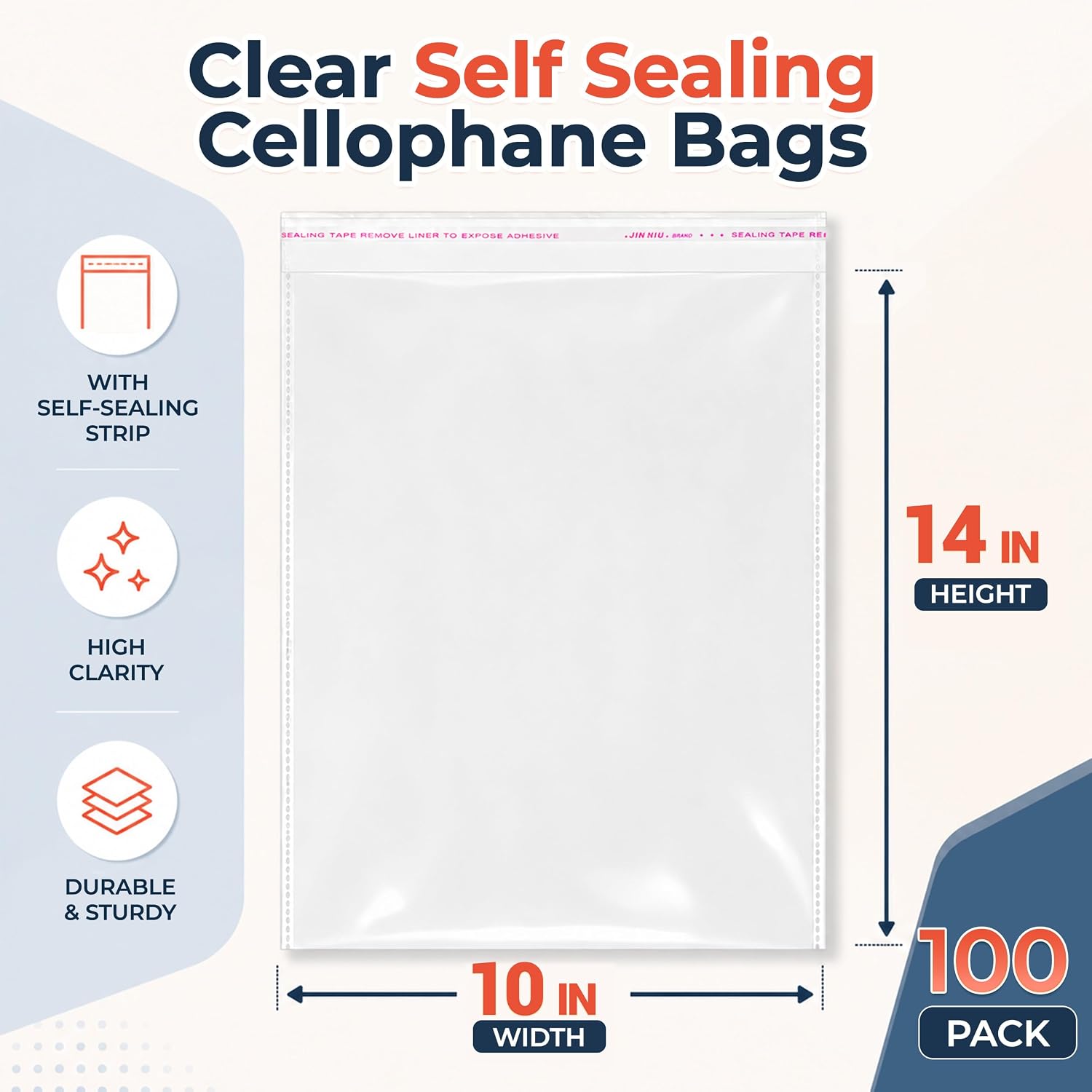 Clear Self-Sealing Cellophane Bags