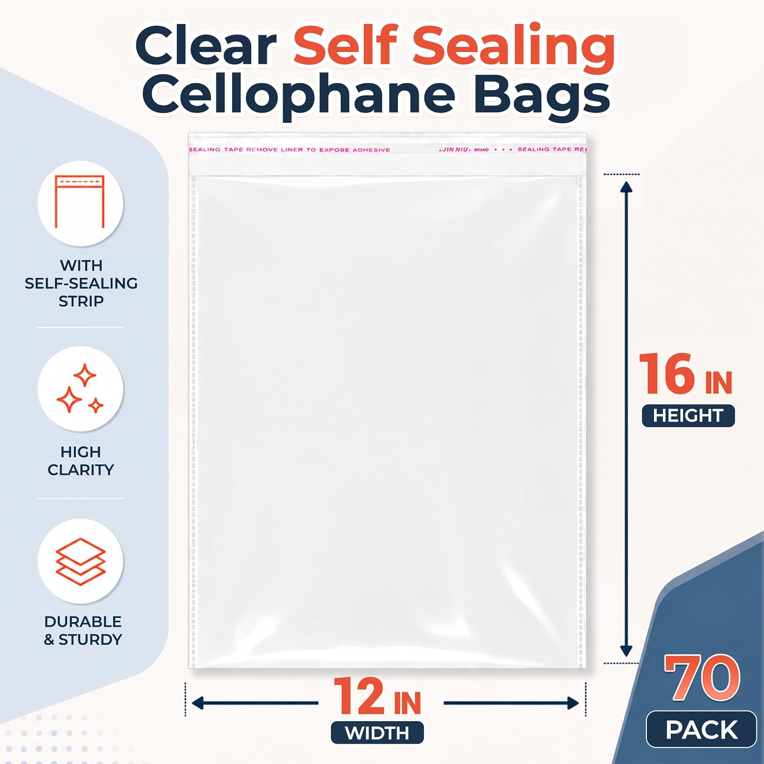 Clear Self-Sealing Cellophane Bags