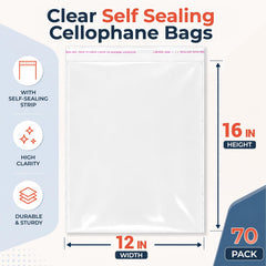 Clear Self-Sealing Cellophane Bags