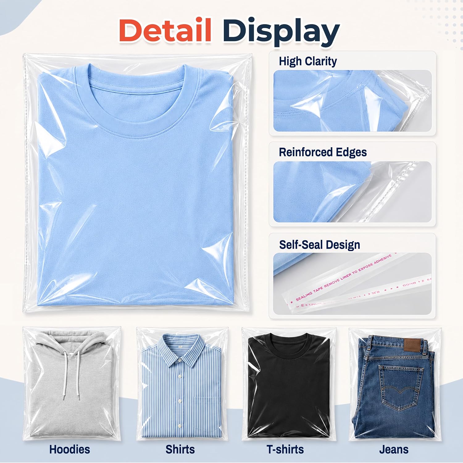 Clear Self-Sealing Cellophane Bags