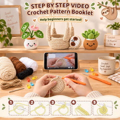 Crochet Kit for Beginners with Vedio DIY Sloth Plant Hanger Kit