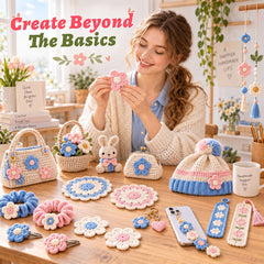 Crochet Kit for Beginners, Portable On-the-Go Practice Bag