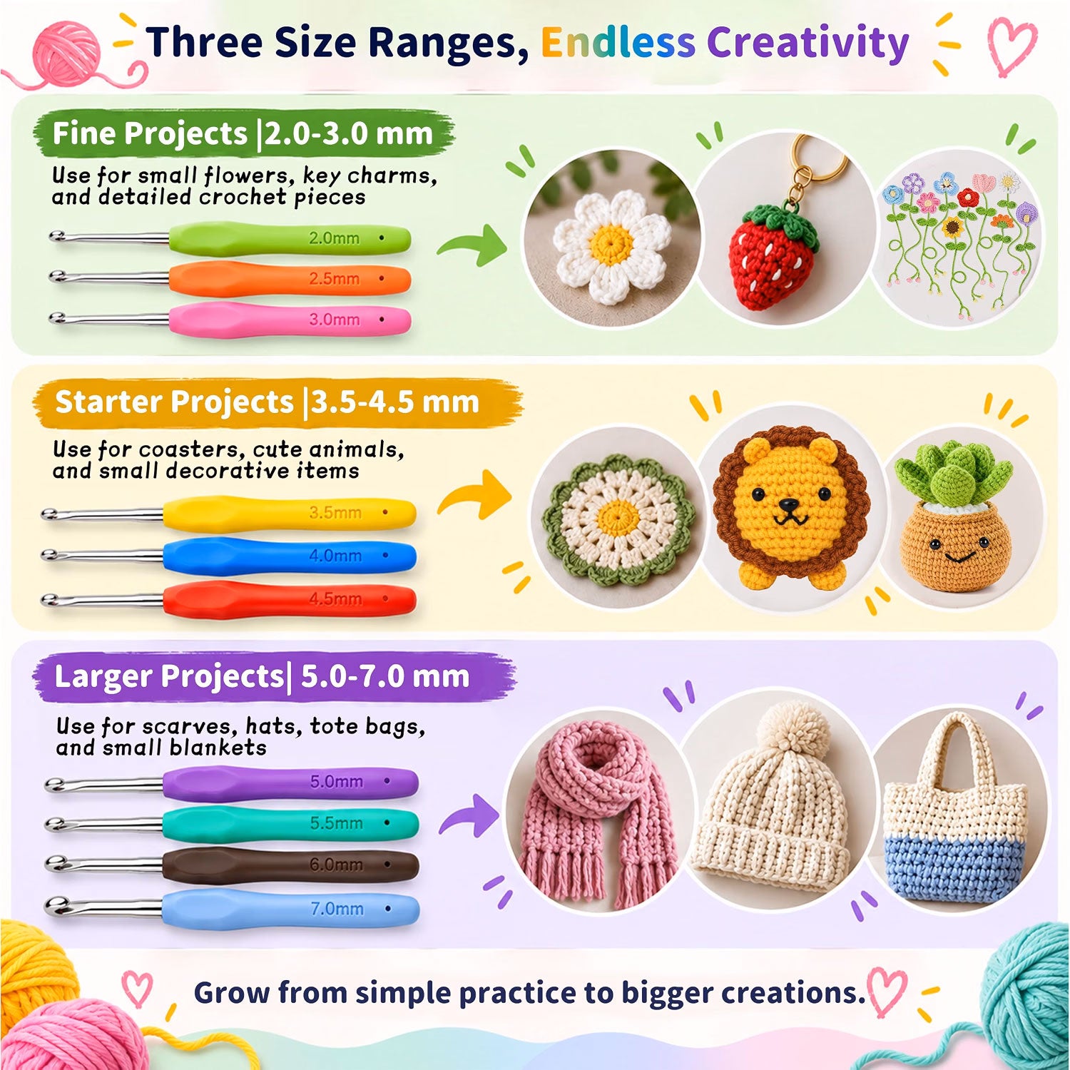 Crochet Kit for Beginners Adults, Beginner-Friendly, Complete Set