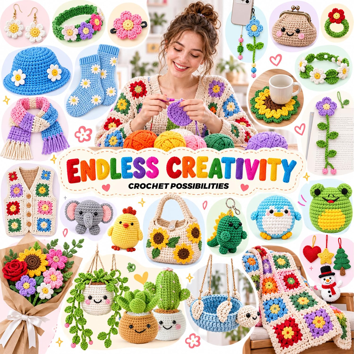 Crochet Kit for Beginners Adults, Beginner-Friendly, Complete Set