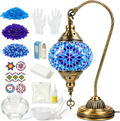 Joyclub DIY Turkish Mosaic Lamp Kit for Adults, Beginner Friendly, Blue