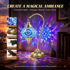 Joyclub DIY Turkish Mosaic Lamp Kit for Adults, Beginner Friendly, Blue
