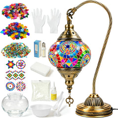 Joyclub DIY Turkish Mosaic Lamp Kit for Adults, Beginner Friendly Colorful