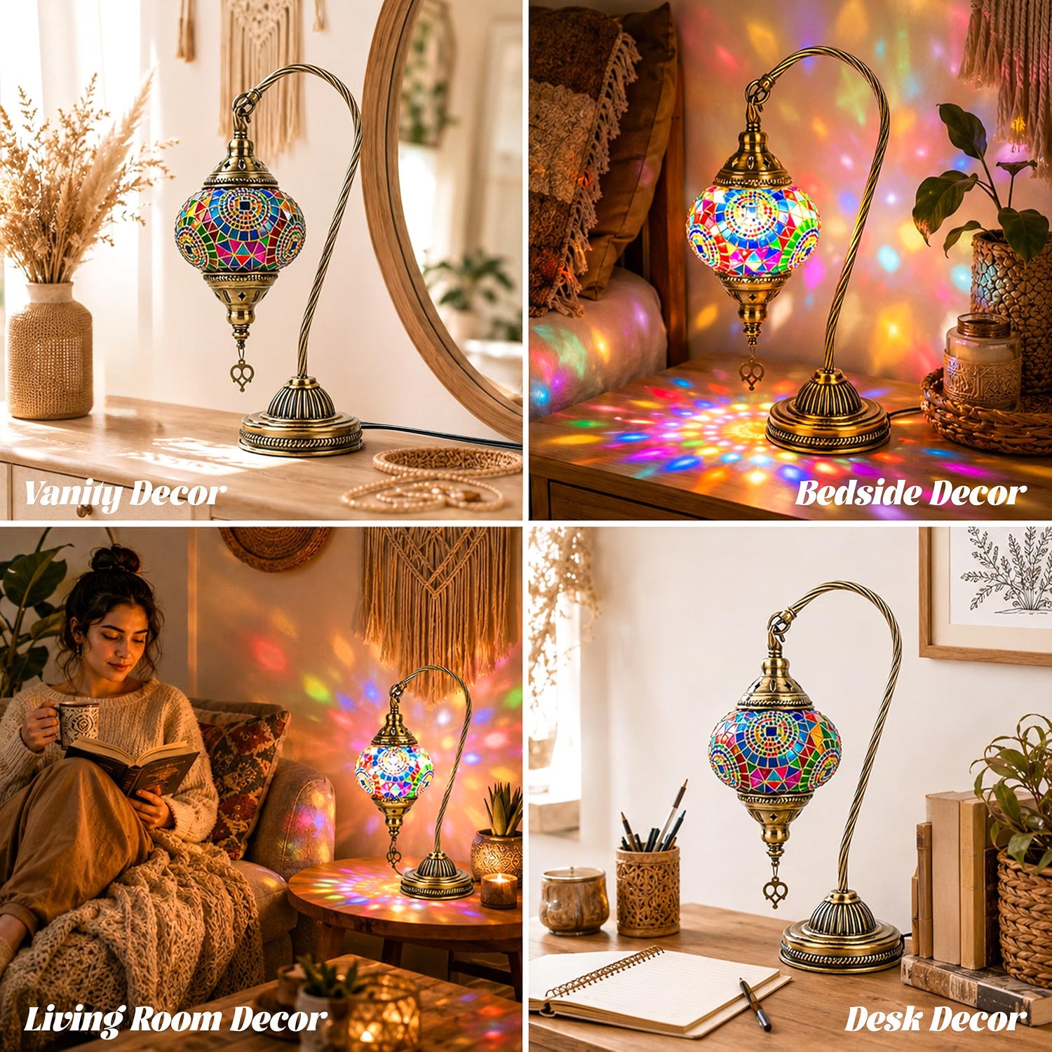 Joyclub DIY Turkish Mosaic Lamp Kit for Adults, Beginner Friendly Colorful