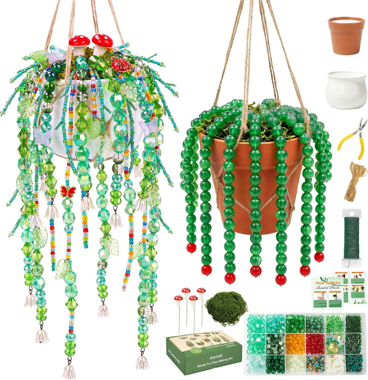 Beaded Plant Kit Fake Plants with Crystal Beads and Instruction