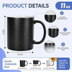 11 oz Color Changing Sublimation Mugs – 12 Pack Ceramic Mugs