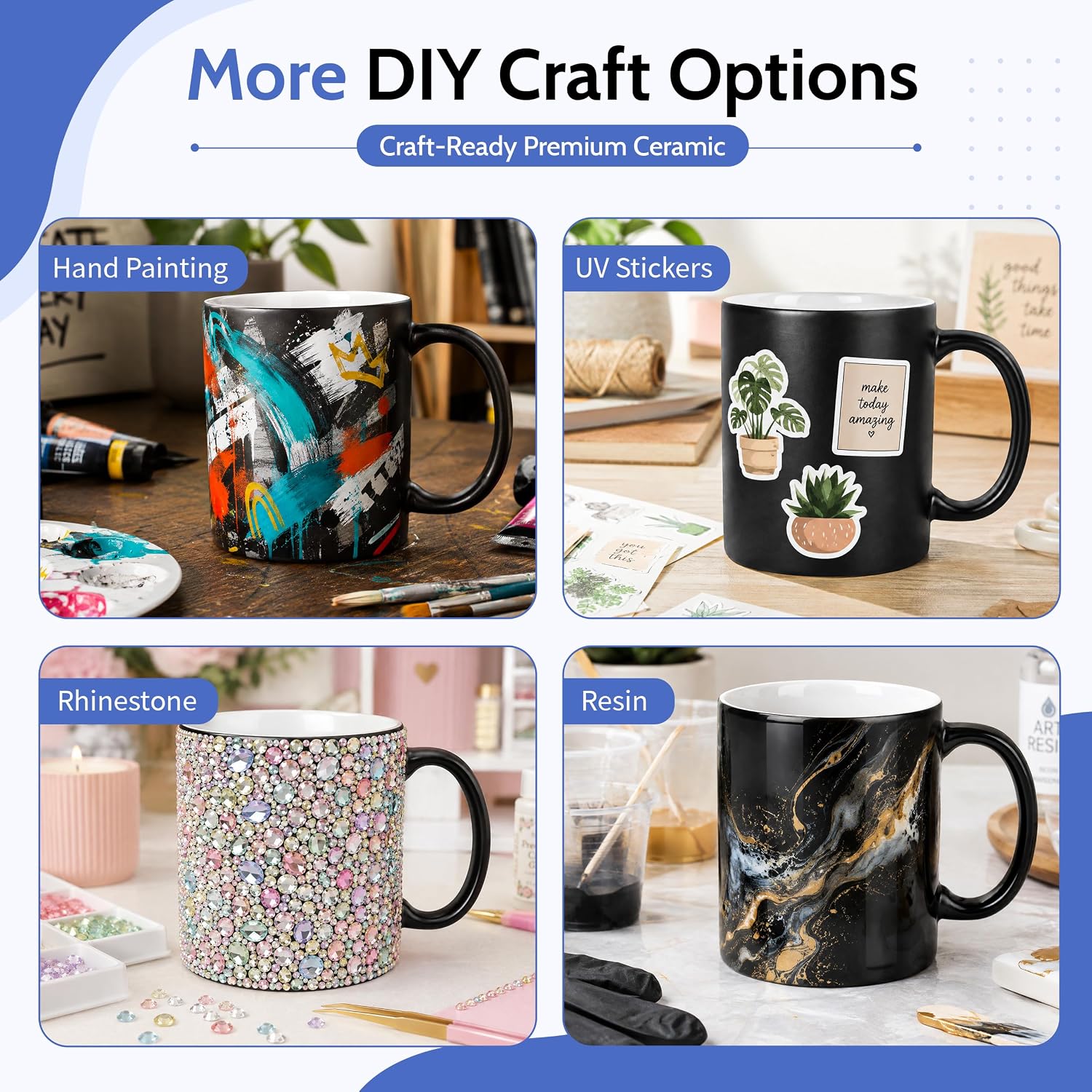 11 oz Color Changing Sublimation Mugs – 12 Pack Ceramic Mugs