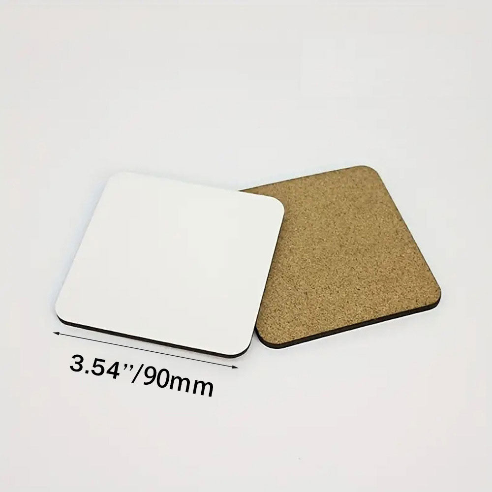 Sublimation Blanks Drink Coasters Cork Water Absorbent Coasters Set