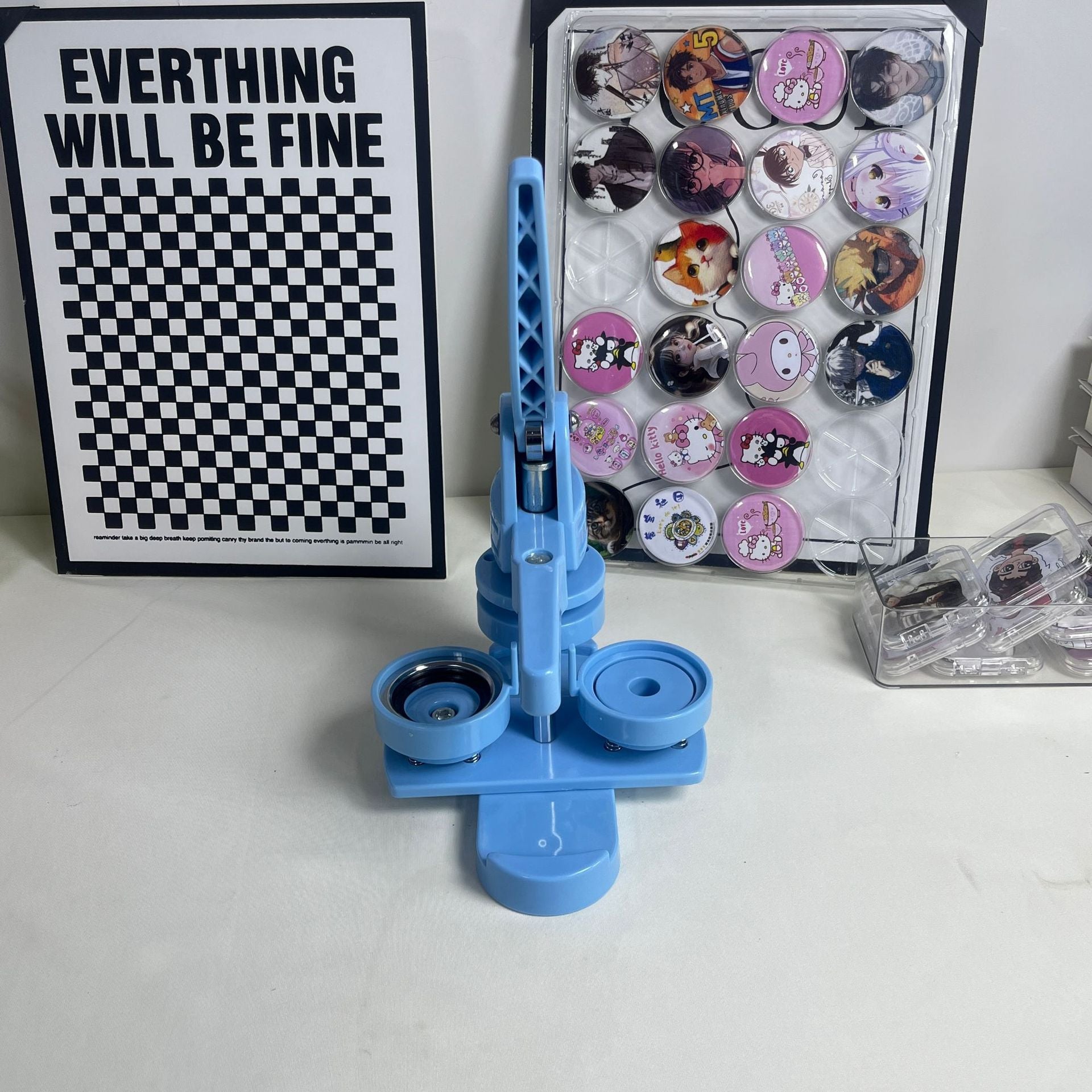 Button Maker Machine 58mm (2.25 in) Installation-Free, DIY Button Pin Maker Machine, Button Badge Press Machine