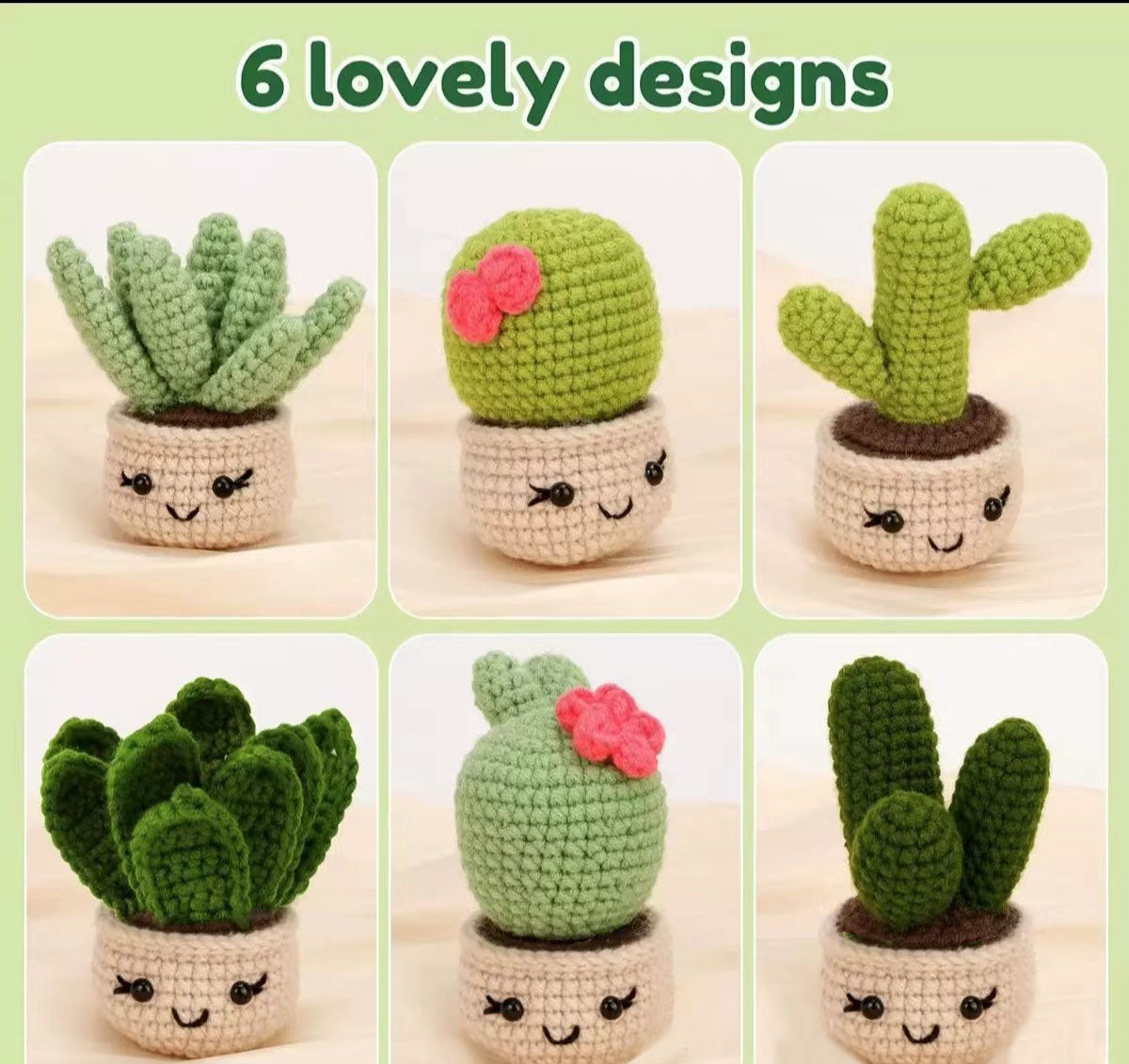 Kit de crochet pour débutants – Ensemble de crochet de plantes en pot DIY, kit de tricot de démarrage pour adultes et enfants