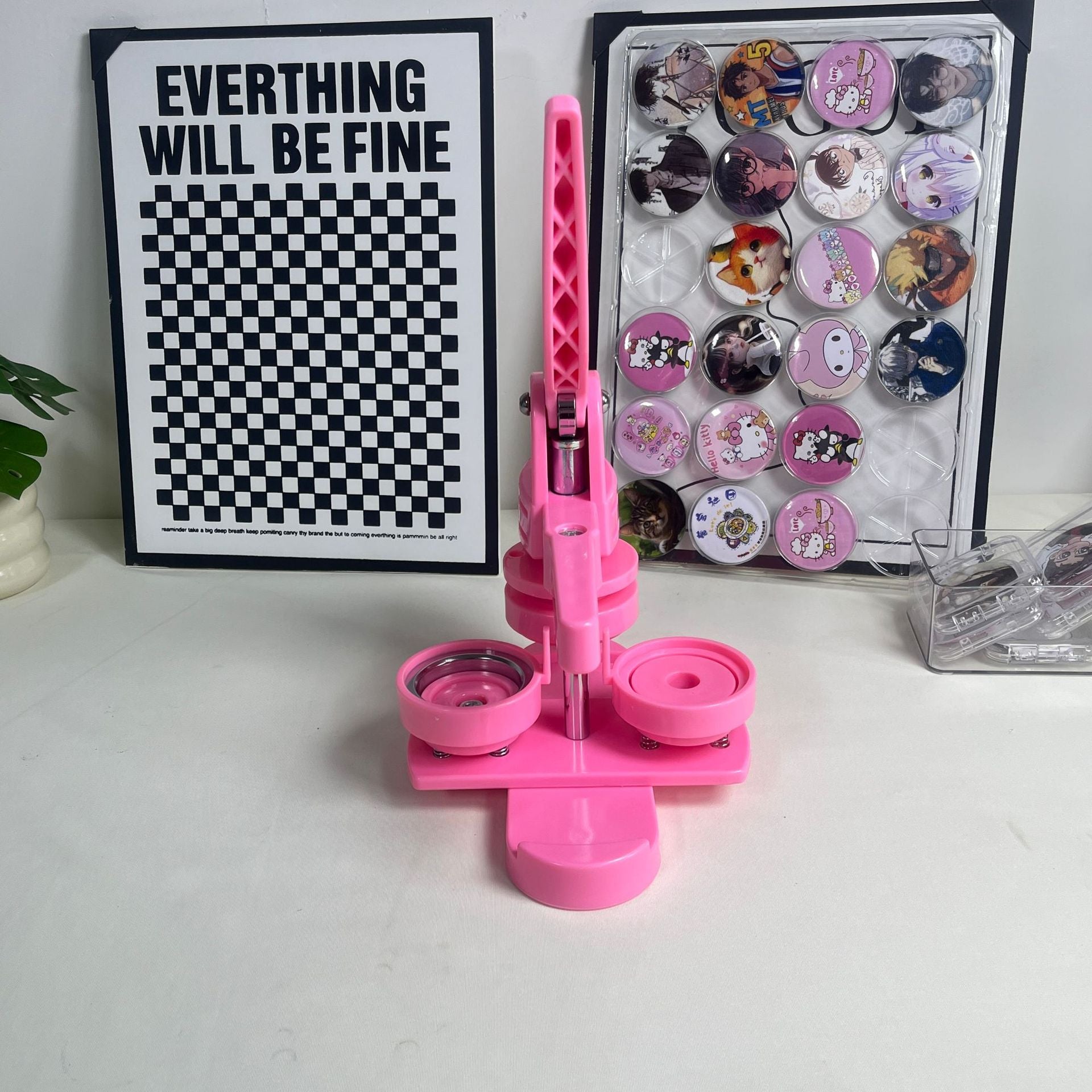 Button Maker Machine 58mm (2.25 in) Installation-Free, DIY Button Pin Maker Machine, Button Badge Press Machine
