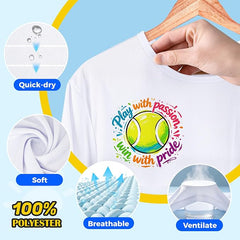 Quick Dry Sublimation Shirts Blanks Bulk 1 Pack Unisex L - White