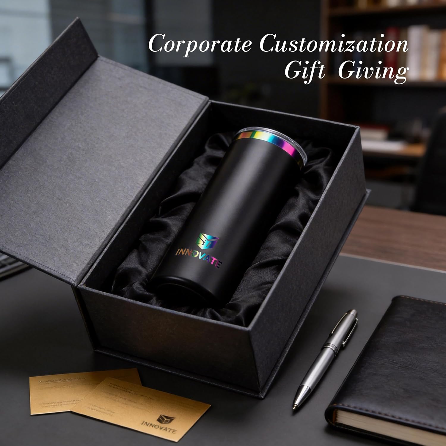 10 Pack 20 oz Rainbow Engraving Tumblers – Stainless Steel Skinny Straight Tumblers