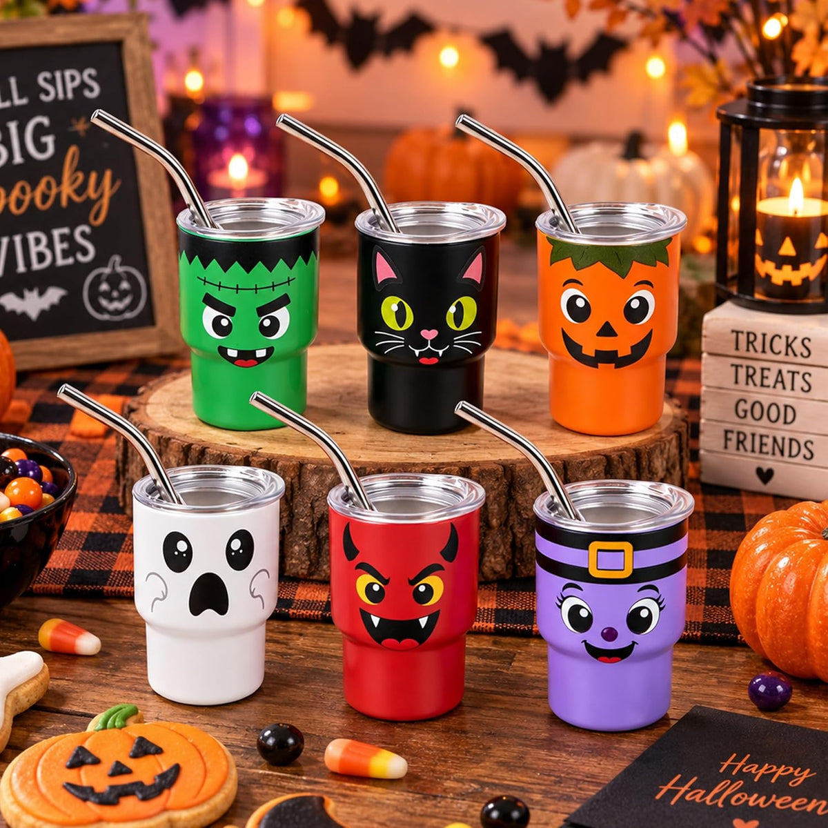 Mini-gobelet à shot de 3 oz pour sublimation avec couvercle et paille – Acier inoxydable coloré