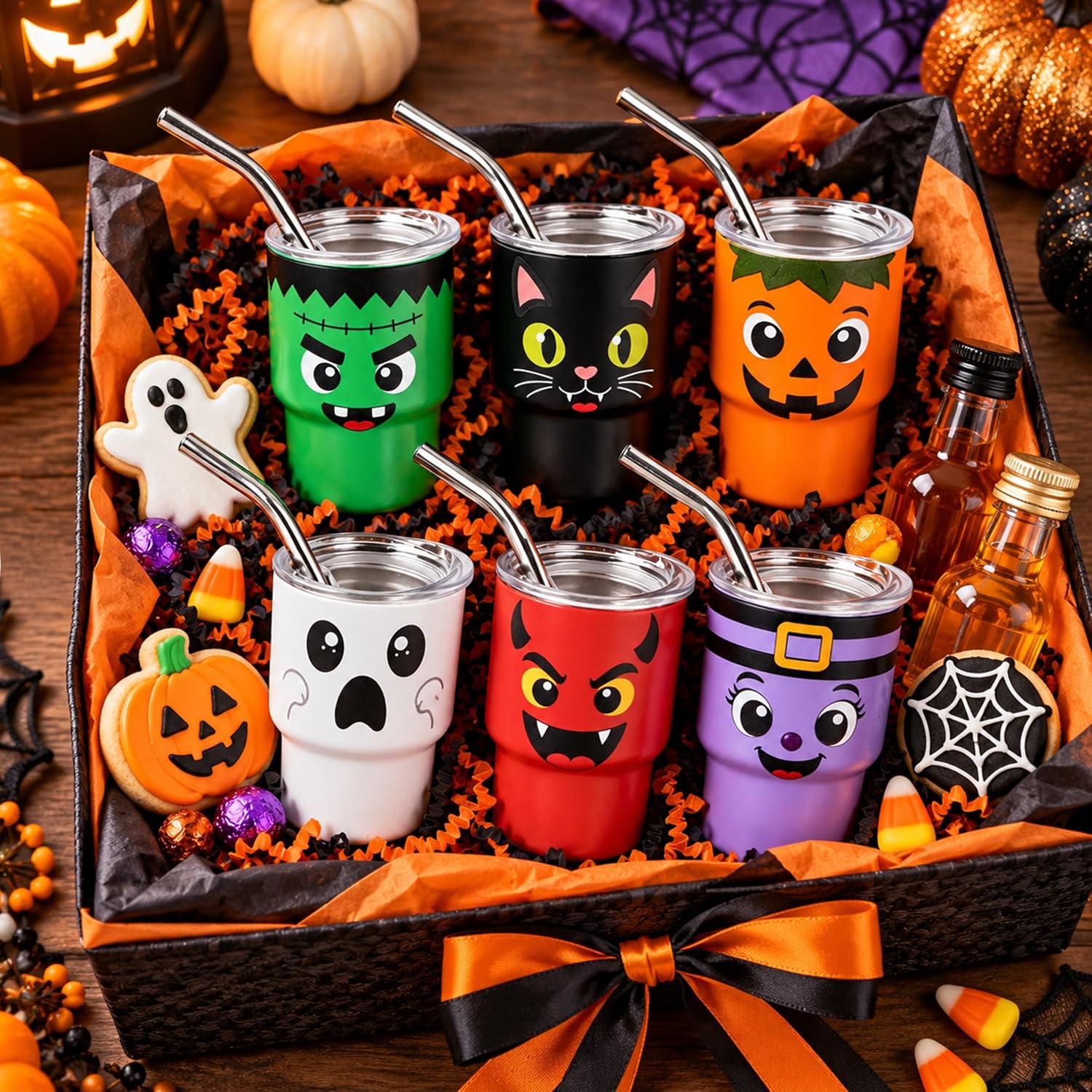 Mini-gobelet à shot de 3 oz pour sublimation avec couvercle et paille – Acier inoxydable coloré