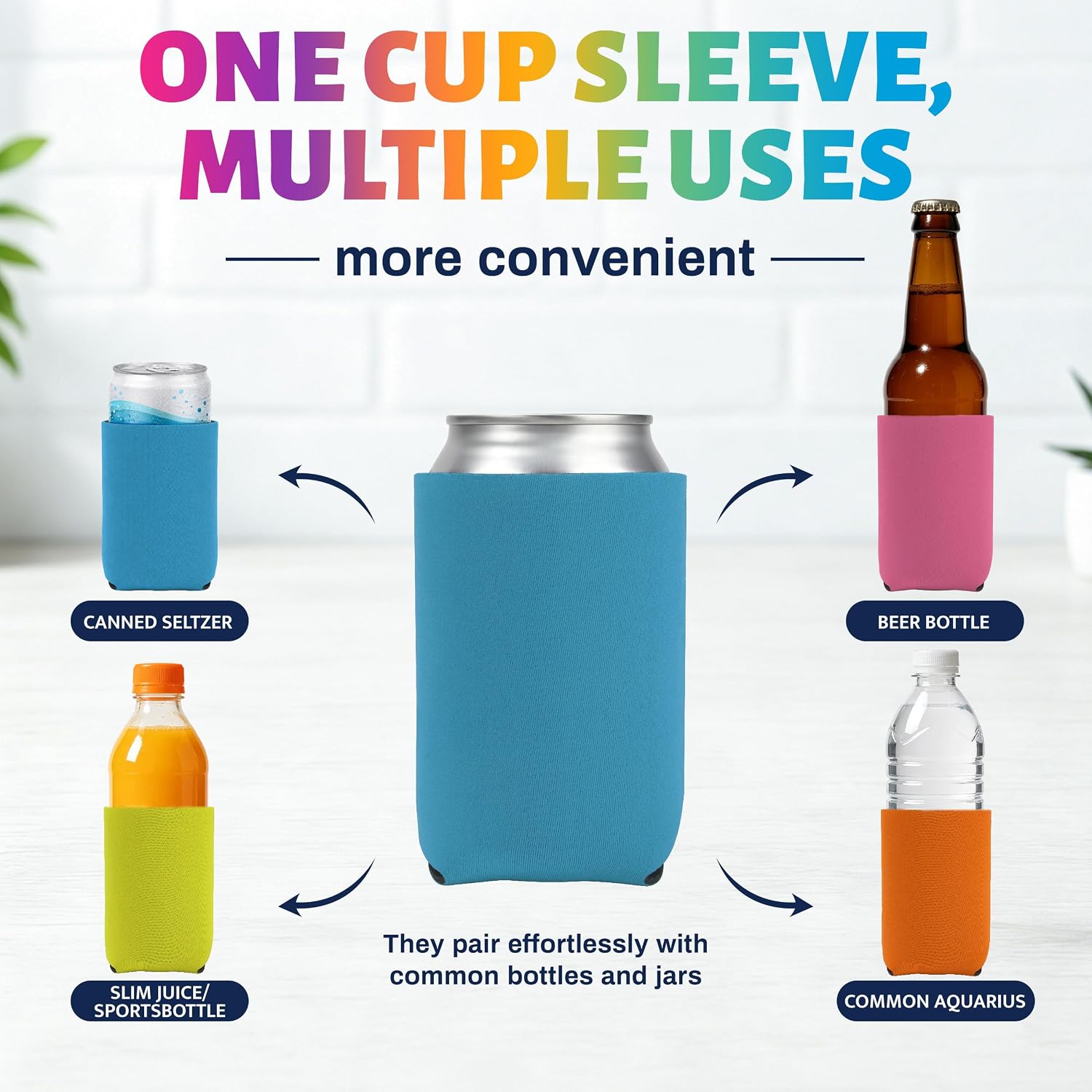 25 Pack Sublimation Beer Can Cooler Sleeves – 25 Colors Neoprene Blanks