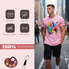 5 PCS Unisex Sublimation Blanks Bulk Polyester T Shirts - Pink
