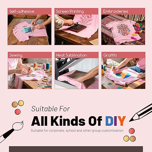 5 PCS Unisex Sublimation Blanks Bulk Polyester T Shirts - Pink