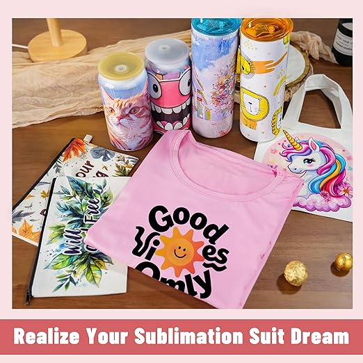 5 PCS Unisex Sublimation Blanks Bulk Polyester T Shirts - Pink