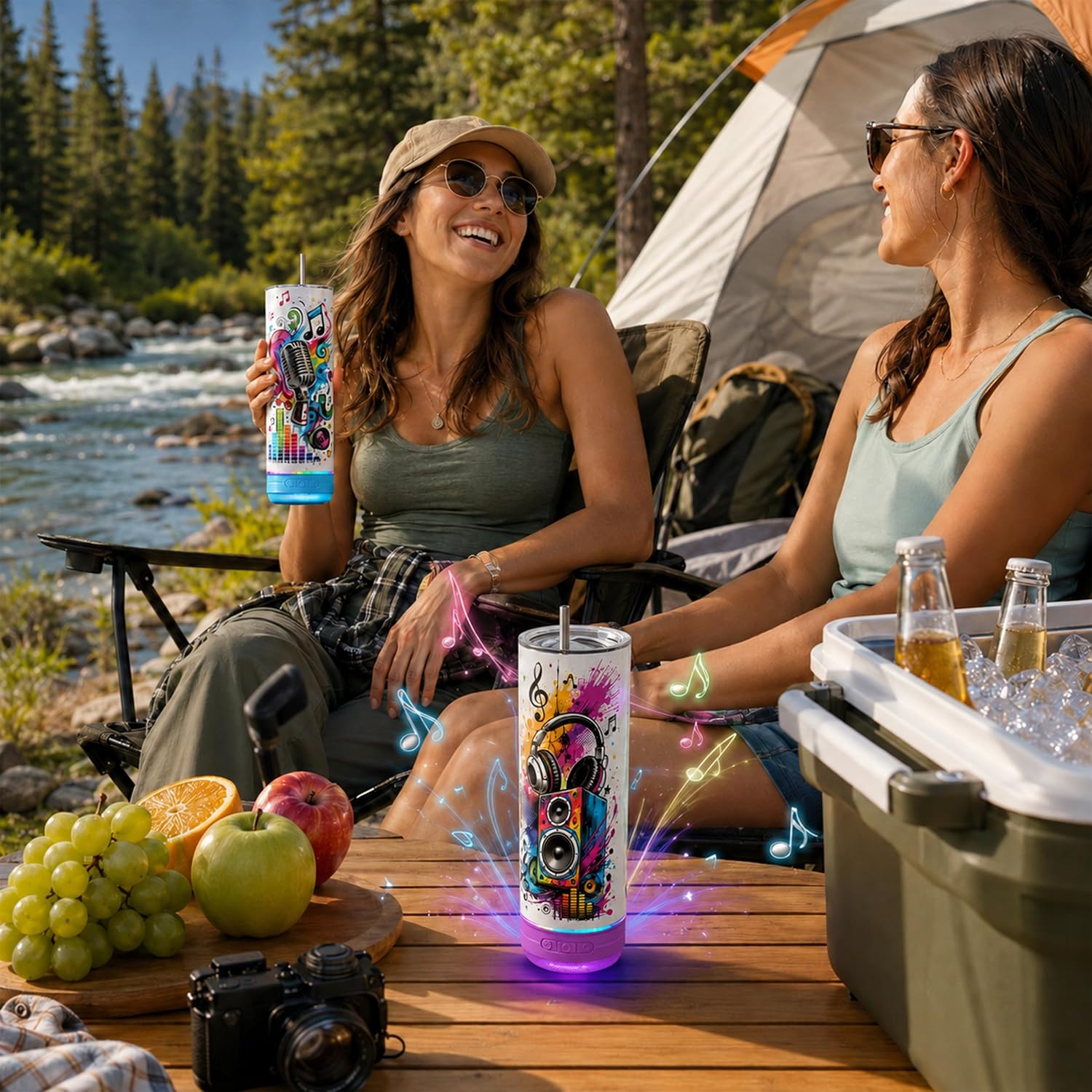 10 Pack 20oz Sublimation Bluetooth Speaker Tumblers - Colorful