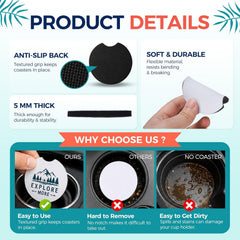 Sublimation Car Coasters – 50 Pack with Bags