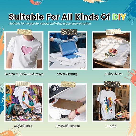 5 Pack Sublimation T-Shirts Bulk – Unisex White Polyester for Heat Transfer -  L