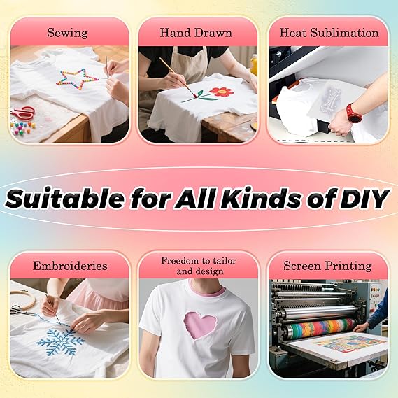 3 Pack Sublimation T-Shirts Bulk – Unisex White Polyester for Heat Transfer - L