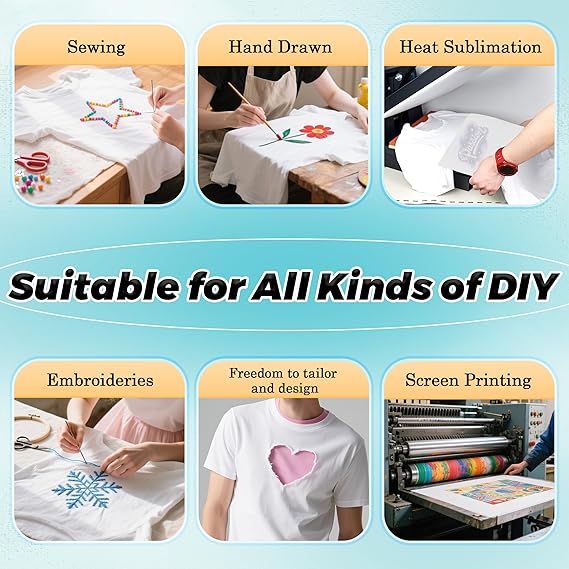 3 Pack Sublimation T-Shirts Bulk – Unisex White Polyester for Heat Transfer - M