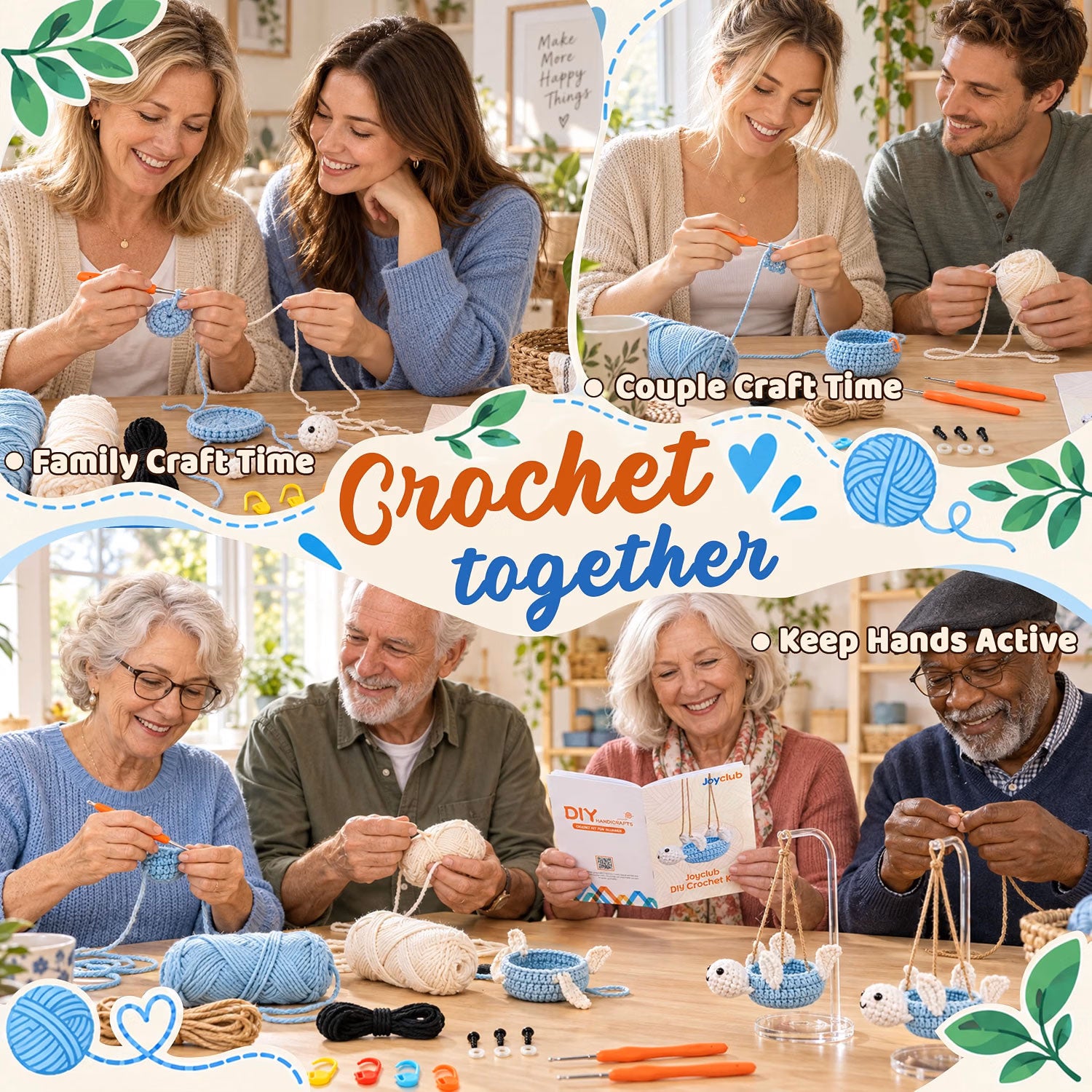 Crochet Kit for Beginners with Vedio DIY Turtle Hanging Planter Kit