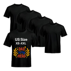 5-Pack Black Blank Polyester T-Shirts – Unisex Crew Neck Short Sleeve Basic Moisture-Wicking Tee Set, XS-3XL, Father’s Day Sale Only $16.99